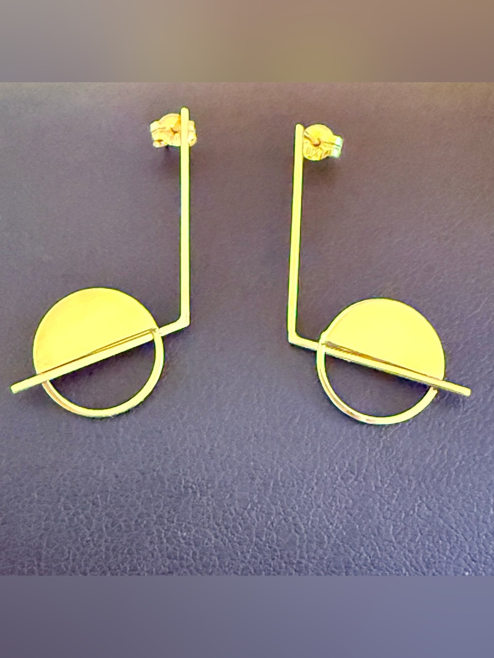 18K Yellow Gold Geometric/Abstract Earrings❤️